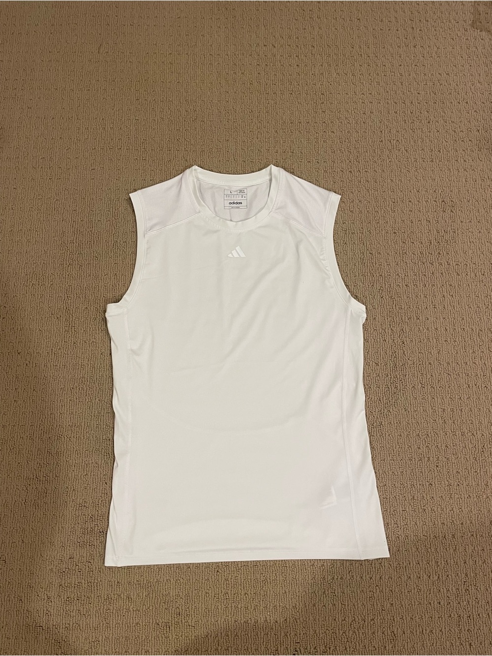 adidas Men’s White Athletic Sleeveless Tank Top